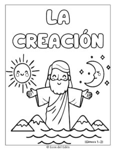 Dibujo para colorear de la Creación...